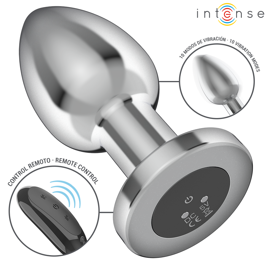Intense Anal Toys-Anal Plug Metalic 10 Vibrații cu Telecomandă 3 Intense Anal Toys-Anal Plug Metalic 10 Vibrații cu Telecomandă · Jucarii Anale (imaginea 3)