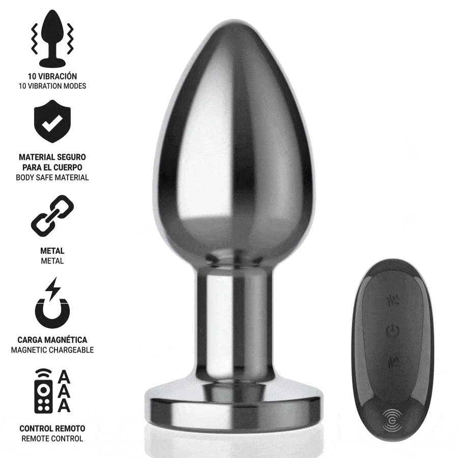 Intense Anal Toys-Anal Plug Metalic 10 Vibrații cu Telecomandă 2 Intense Anal Toys-Anal Plug Metalic 10 Vibrații cu Telecomandă · Jucarii Anale (imaginea 2)