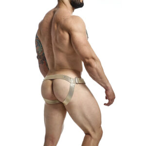 Mob-Dngeon Jockstrap cu Inele Aurii, One Size-Metal - imagine 3