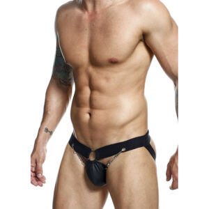 Mob-Dngeon Jockstrap cu Lanț Negru, Mărime Unică-Piele Ecologica · Lenjerie Barbati (imaginea 5)