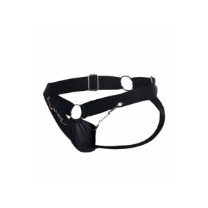 Mob-Dngeon Jockstrap cu Lanț Negru, Mărime Unică-Piele Ecologica · Lenjerie Barbati (imaginea 4)