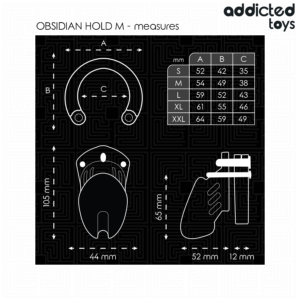 Addicted Toys - Locked Obsidian Hold Cușcă pentru Penis Size M 11 Addicted Toys - Locked Obsidian Hold Cușcă pentru Penis Size M - imagine 4