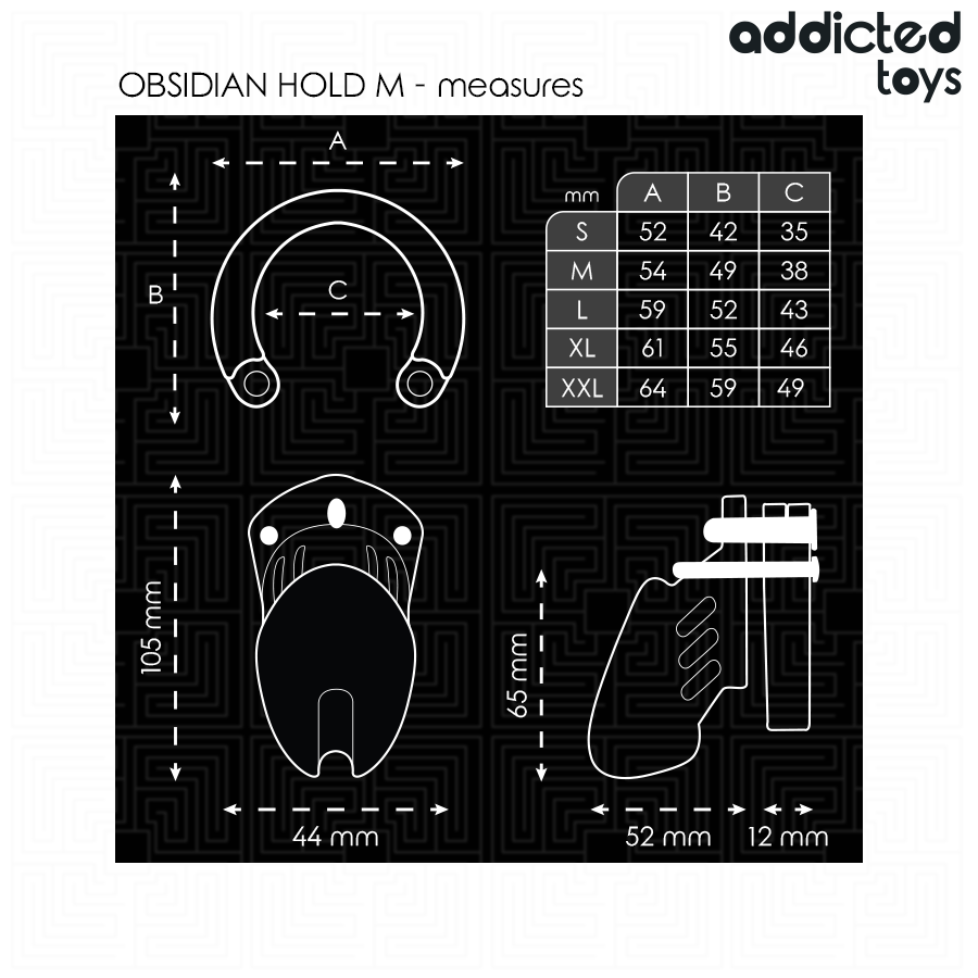 Addicted Toys - Locked Obsidian Hold Cușcă pentru Penis Size M 4 img 207016 6f28e62bac589496d81a1e25fc19778b 1