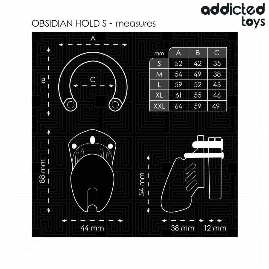 Addicted Toys - Locked - Obsidian Hold Cușcă pentru Penis Mărime S 2 img 207092 95dd0ee48498c87137f447648c53ef29 1