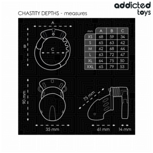 Addicted Toys Locked - Cușcă pentru Penis Chastity Depths 7.5 cm - imagine 4
