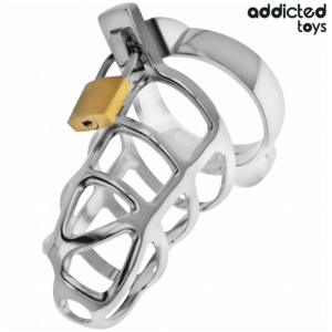 Addicted Toys - Locked - Silver Lock Cușcă Peniană Metalică - Size M - imagine 4