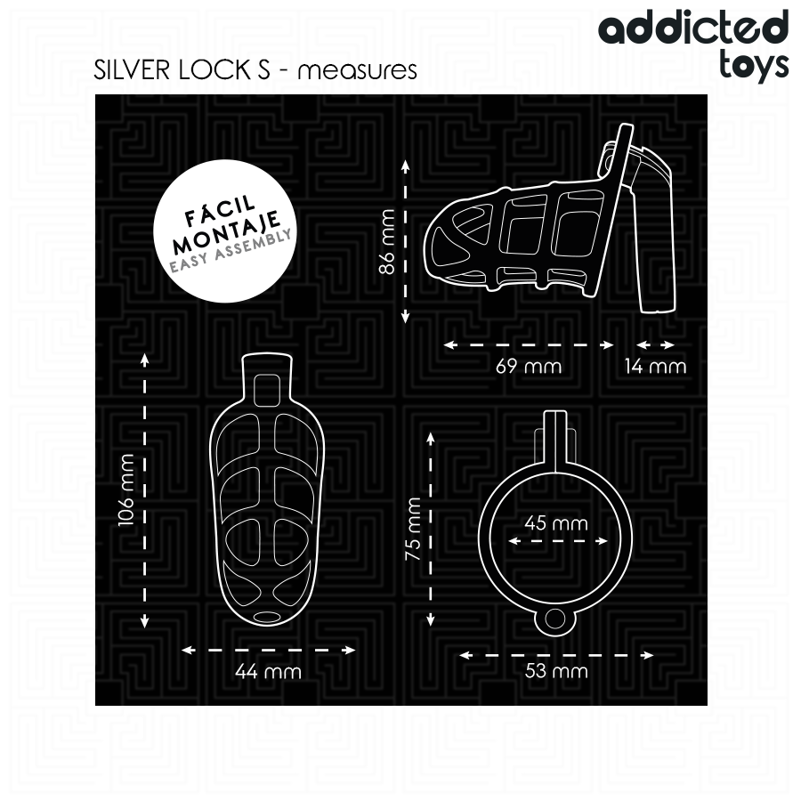 Addicted Toys Locked-Silver Lock Cușcă Metalică pentru Penis 4 img 207140 1b22bc792d6db7c6cab91c62180a610b 1