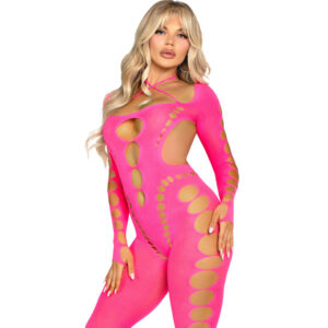 Leg Avenue Bodystockings-Bodystocking Roz Spate Decupat One Size 8 Leg Avenue Bodystockings-Bodystocking Roz Spate Decupat One Size - imagine 3