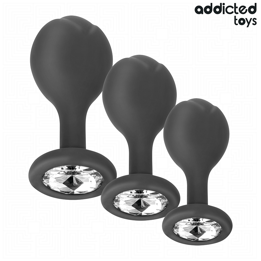 Addicted Toys - Set de 3 Pluguri Anale din Silicon cu Bijuterie 1 img 208826 5608c3a5589ea046cbd39d0811f059b7 1