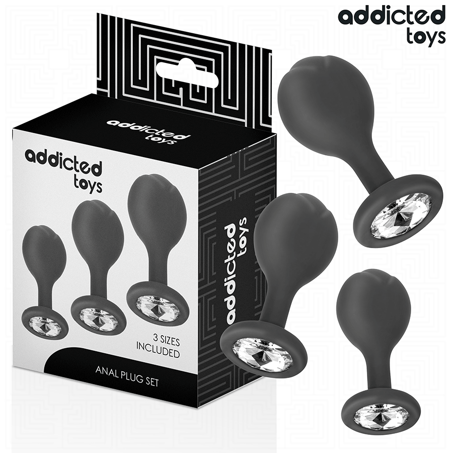 Addicted Toys - Set de 3 Pluguri Anale din Silicon cu Bijuterie 7 img 208831 07efd6b866c50e94cd9cd1400d7e4d15 1