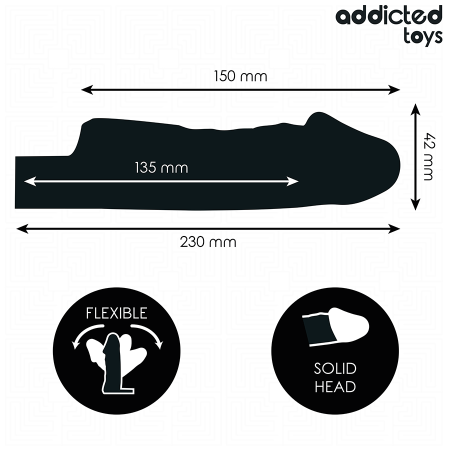 Addicted Toys-Extensie Transparentă pentru Penis, Mărime S 23 cm · Inele & Mansoane Penis (imaginea 4)
