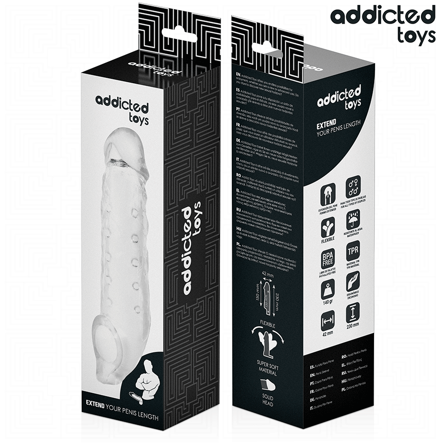 Addicted Toys-Teacă Transparentă pentru Penis M 27 cm · Inele & Mansoane Penis (imaginea 7)