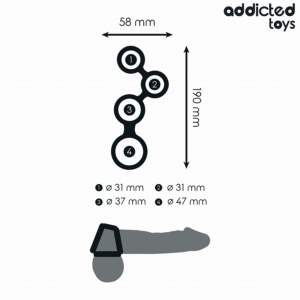 Addicted Toys - Inel pentru Penis cu Separatoare pentru Testicule - imagine 5