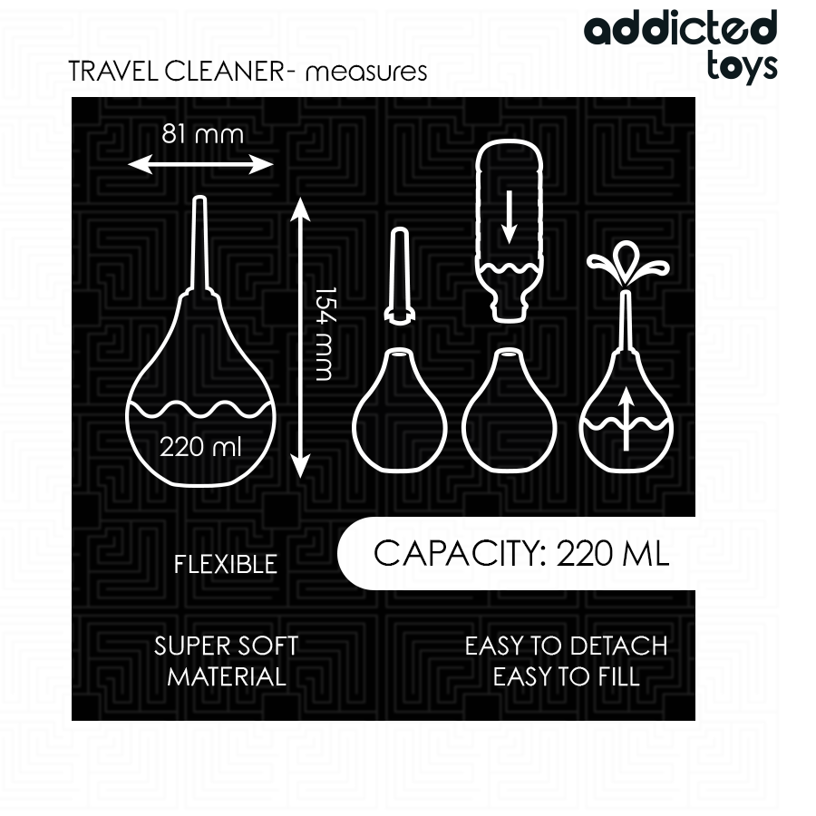 Addicted Toys-Irigator Anal de Călătorie Mărime L, 220 ml · Jucarii Anale (imaginea 5)