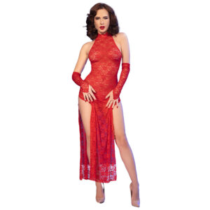 Chilirose-CR-4853 Rochie din Dantelă Roșie cu Mănuși/, S/M/L/XL - imagine 6