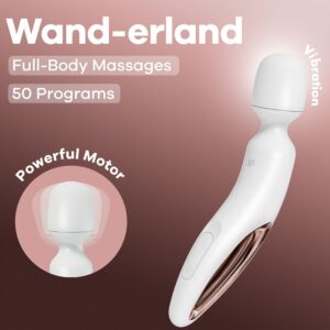 Satisfyer Wand-Wand-erland Masajer Vibrant Alb-Silicon, 10 Trepte - imagine 6