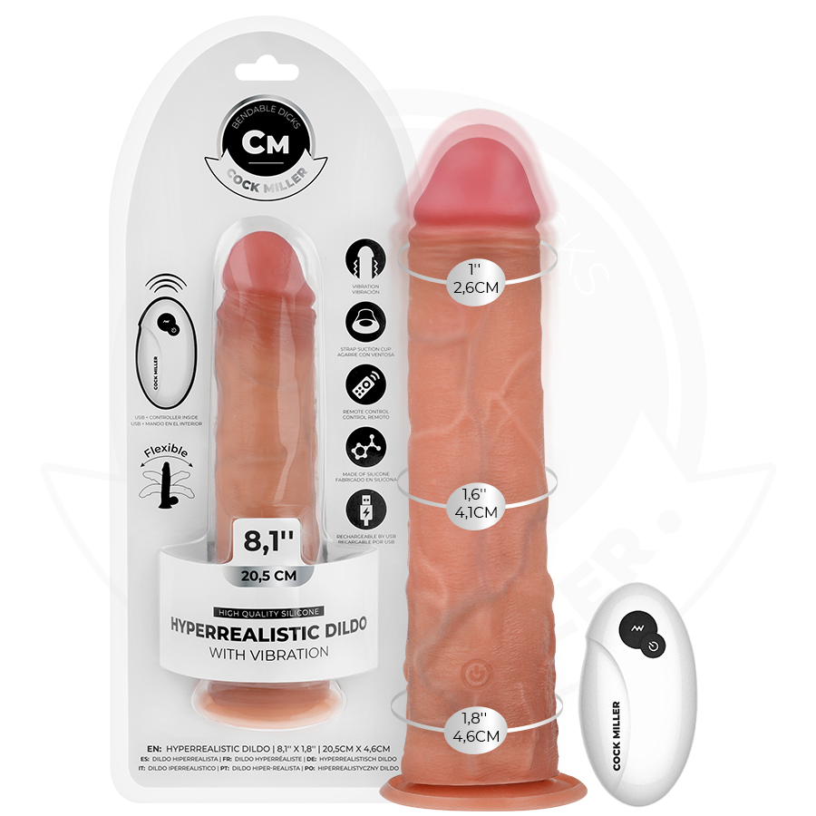 Cock Miller-Dildo Realistic cu Ventuză și Vibrații 1 img 212144 cdf02e05b29a96e6b283078b00544b26 1