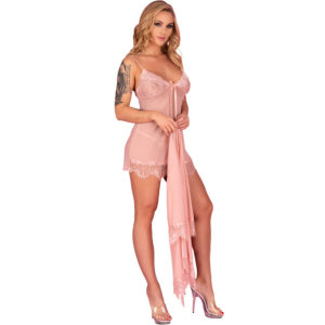 Livco Corsetti Fashion-Hyeona 1710 Babydoll cu Tanga Roz, S/M/L/XL - imagine 3