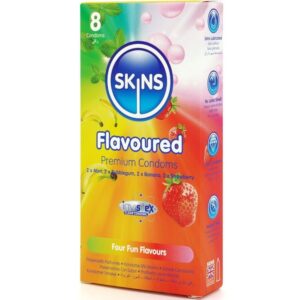 Skins-Pachet Prezervative Premium Multi-arome, 8 Bucăți - imagine 2