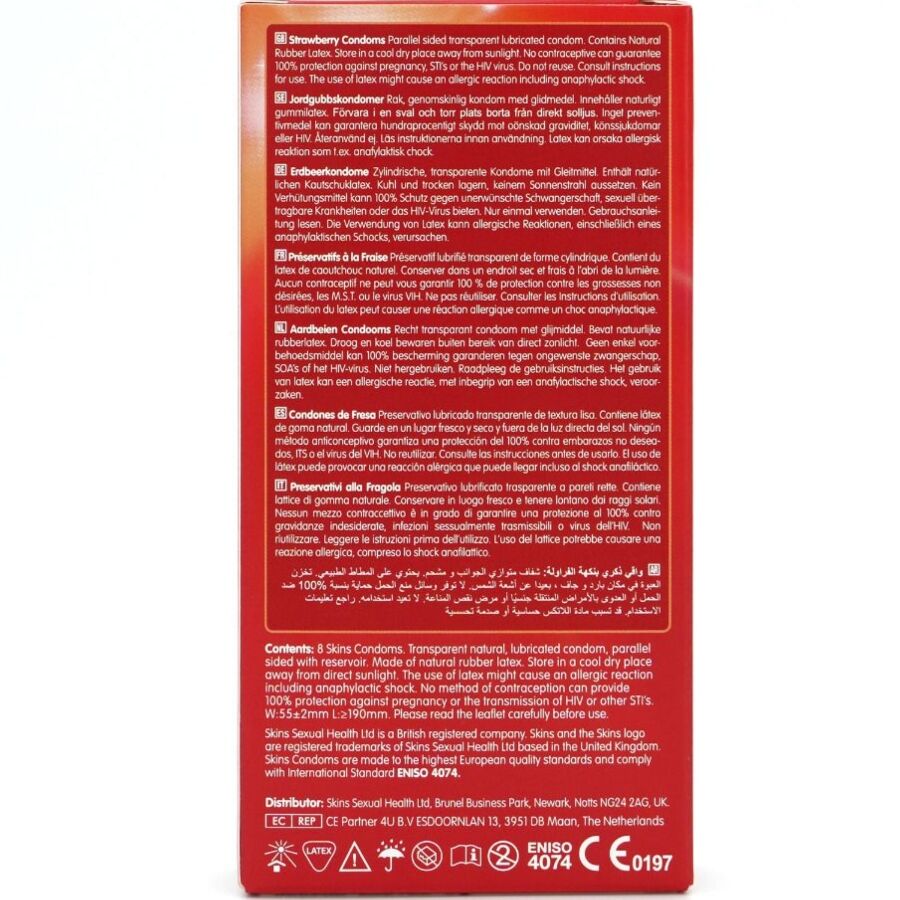 SKINS - Prezervative Premium Căpșuni Pachet 8 4 img 213457 9280b2dd018c5b60711f9591b34b876f 1