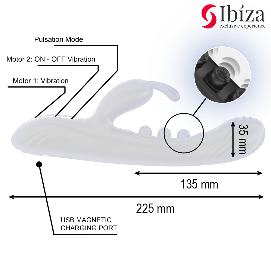 Ibiza Technology-Vibrator Rabbit cu Pulsatie-Silicon, 7 Trepte 5 img 213547 f8712723bfd5d900fd60fa54f6069150 1