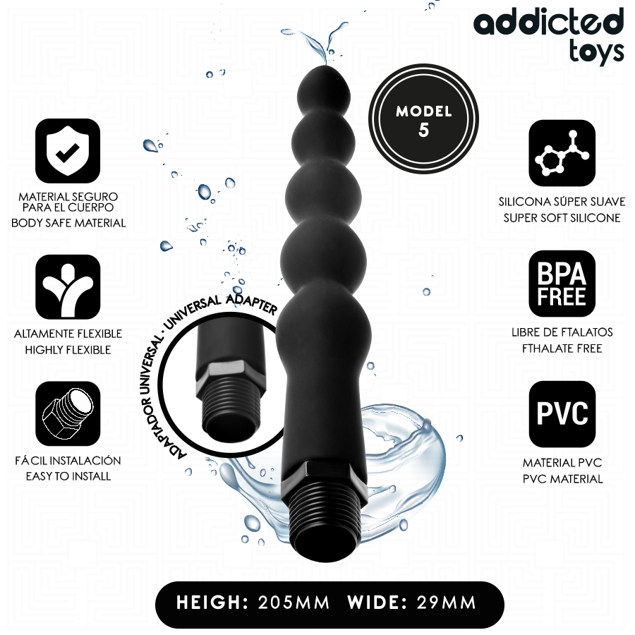 Addicted Toys - Irigator Anal cu Adaptor Universal Model 5 1 img 213589 f12b2ef491ff1862277d97c714b8f4f2 1