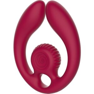 Snail Vibe - Gizi Duo Stimulator pentru Cuplu cu Telecomandă Burgundy - imagine 3