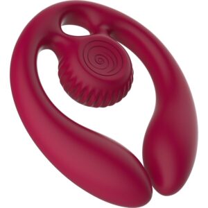 Snail Vibe - Gizi Duo Stimulator pentru Cuplu cu Telecomandă Burgundy - imagine 5