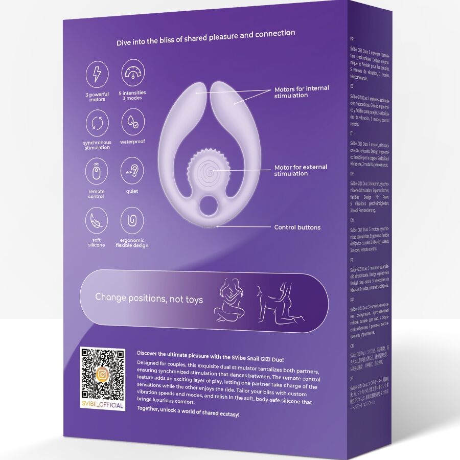 Snail Vibe - Gizi Duo Stimulator Cuplu cu Telecomandă, Liliac 5 img 213717 6265b8e83ba9ba544e0ff9bd47b0e44f 1