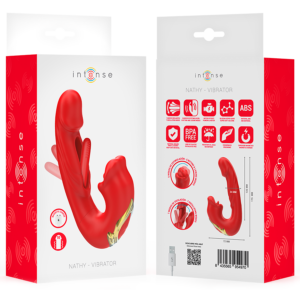 Intense High Tech-Nathy Dublu Vibrator cu Gură Stimulatoare - imagine 8