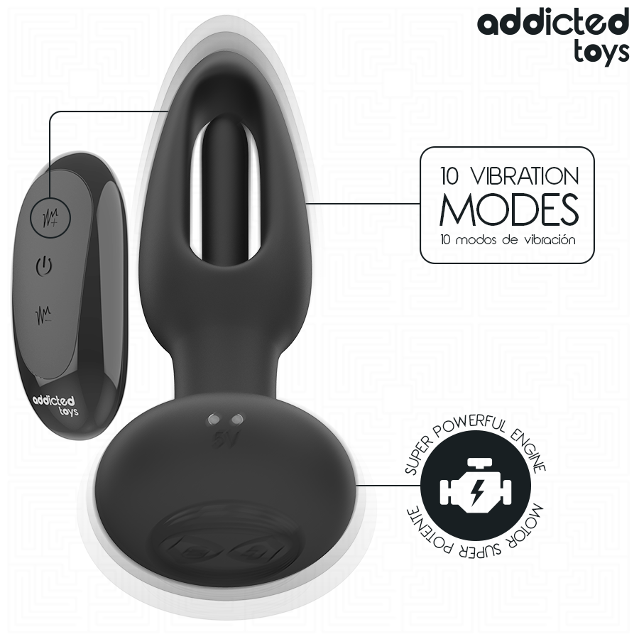 Addicted Toys - Dop Anal cu Limbă Vibrantă și Telecomandă 5 img 214336 222e1cef97a7471177138d896c80580d 1