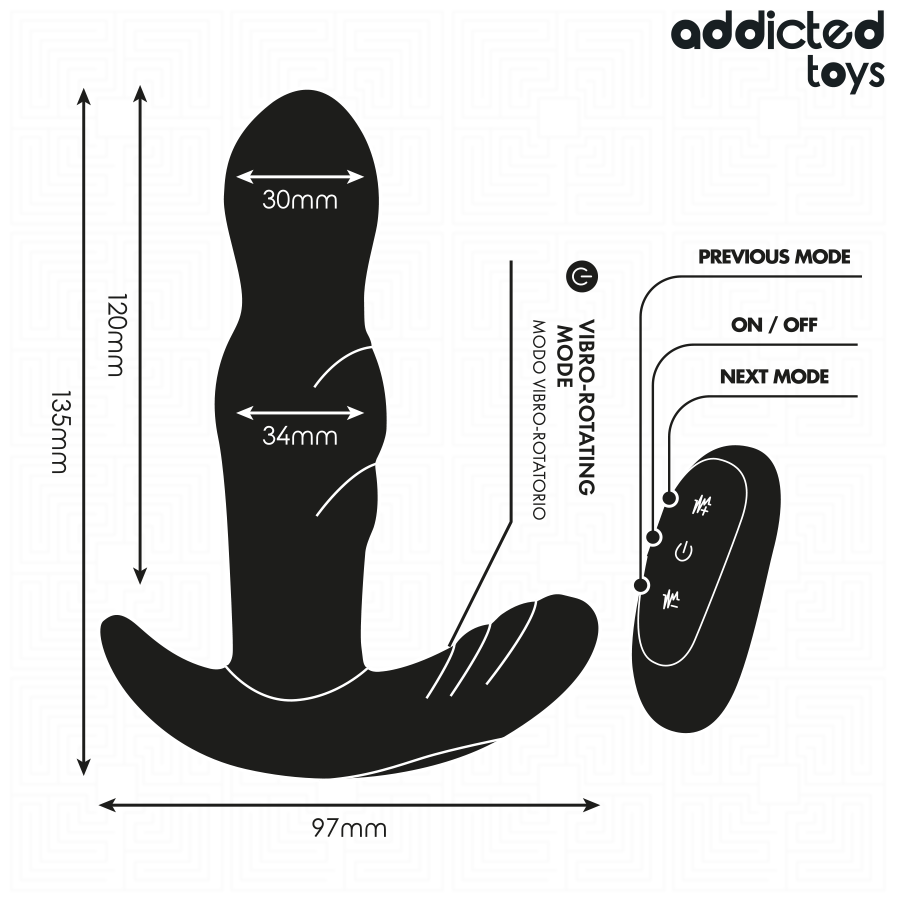 Addicted Toys-Plug Anal Rotativ Vibrant cu Telecomandă-Silicon · Jucarii Anale (imaginea 6)