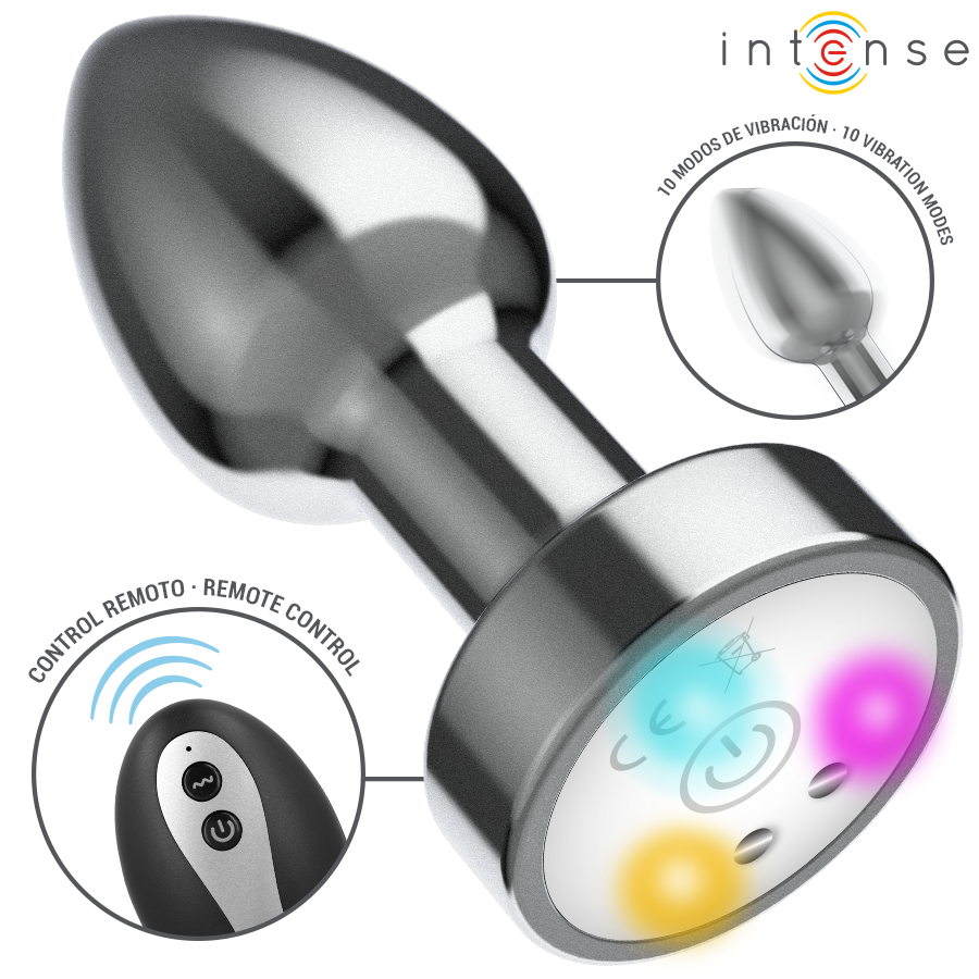 Intense Anal Toys-Plug Anal Metalic Vibrator cu Lumini Led si 2 img 216429 8fbfd9dce6cbf86c61c37f6d32ce4dc9 1