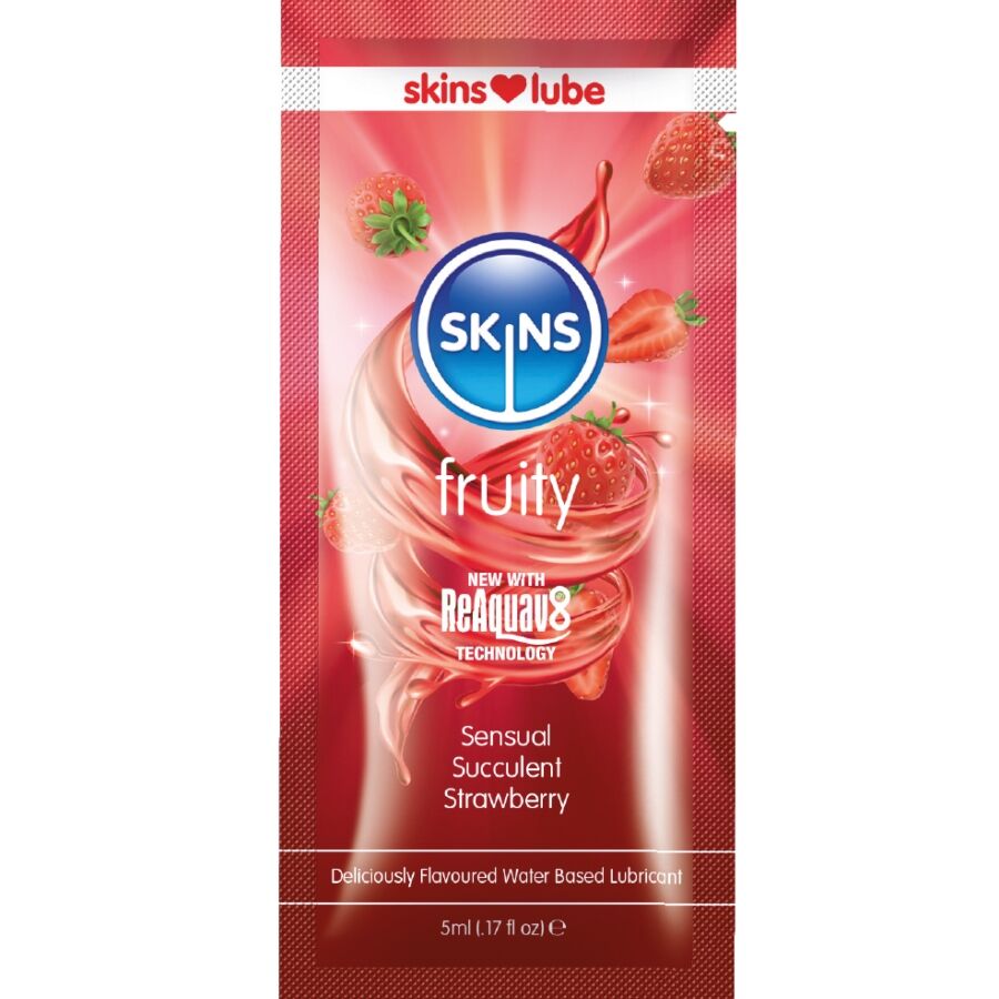 SKINS - Lubrifiant Fruity pe Bază de Apă Căpșuni Doză Unică 5 ml 1 img 217180 e8efcfa1cb64947fc2a1b5c569994ed5 1