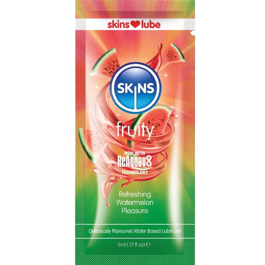 SKINS - Lubrifiant Fruity pe Bază de Apă Pepene Verde, Doză Unică 5 ml 1 img 217182 b107ec5969a54455d89144201aa53460 1