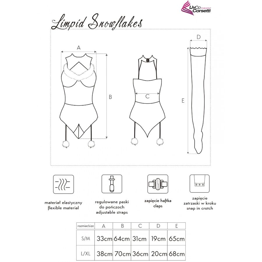 Livco Corsetti Fashion-Limpid Snowflakes LC-90604 Body + Ciorapi 5 Livco Corsetti Fashion-Limpid Snowflakes LC-90604 Body + Ciorapi · Costume & Role Play (imaginea 5)