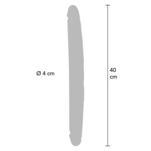 Get Real-Dildo Dublu din Silicon cu Preput Mobil Caramel, 40 cm - imagine 3