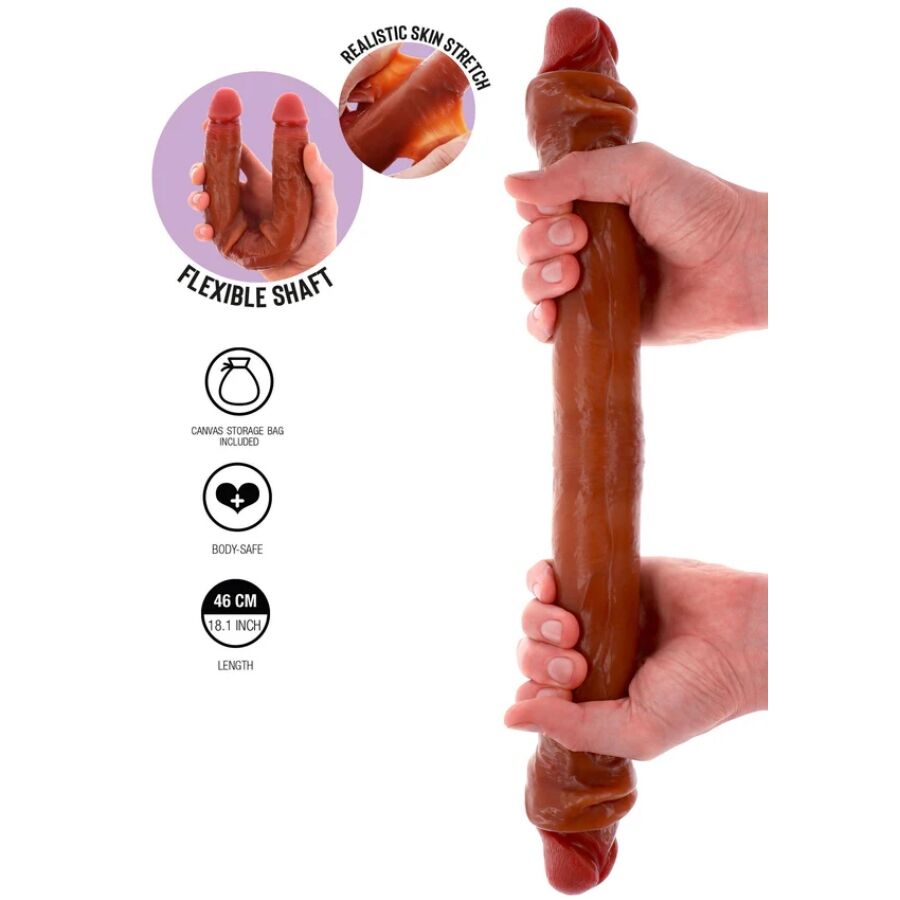 Get Real-Dildo Dublu din Silicon Caramel, 46 cm 2 img 218308 c51abf2fad2e04159ded4f81c41f652f 1