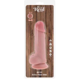 Get Real-Deluxe Penis Realist cu Testicule Extra Gros 28 cm-TPE - imagine 5
