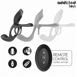 Addicted Toys-Inel Dublu pentru Penis cu Stimulator - imagine 5