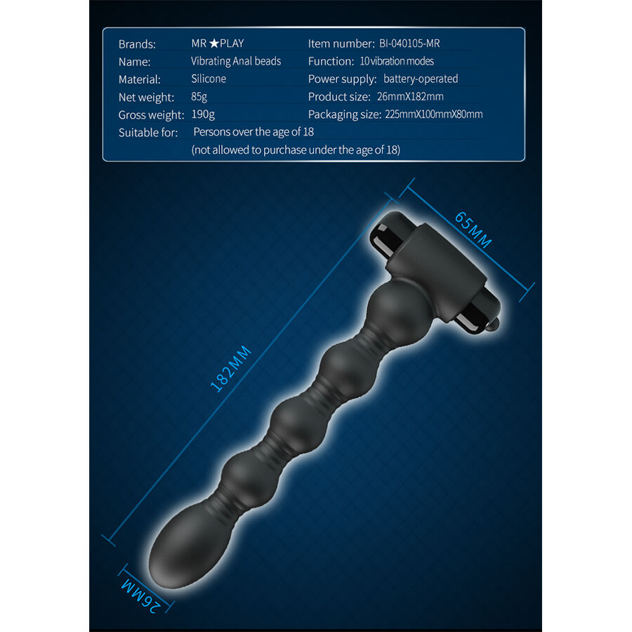 Mr Play-Vibrator Anal cu Perle Masaj-Silicon, 10 Trepte · Jucarii Anale (imaginea 4)