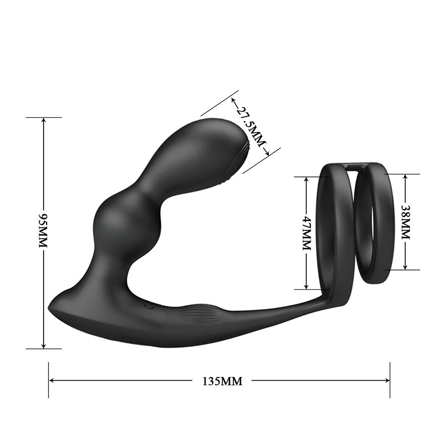 Mr Play-Dop Anal Vibrator cu Inel pentru Penis · Jucarii Anale (imaginea 4)