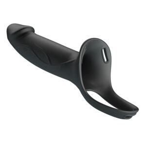 Harness Collection-Landon Black Strap-on Vibrator-Silicon 12 Harness Collection-Landon Black Strap-on Vibrator-Silicon - imagine 3