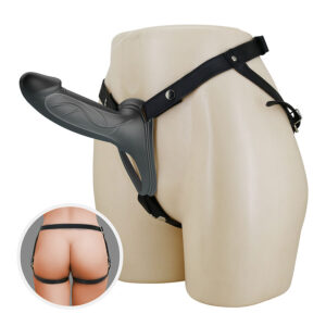 Harness Collection-Landon Black Strap-on Vibrator-Silicon 16 Harness Collection-Landon Black Strap-on Vibrator-Silicon - imagine 7