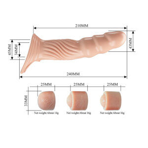 For Him-Teacă Texturată pentru Penis cu Extensoare-TPE, Silentios 13 For Him-Teacă Texturată pentru Penis cu Extensoare-TPE, Silentios - imagine 4