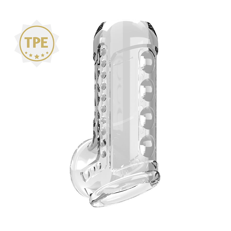 For Him-Teacă Transparentă Texturată pentru Penis-TPE, Waterproof 4 img 220245 fba4a412c9939e80dff9c46386c440ea 1