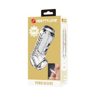 For Him-Teacă Transparentă Texturată pentru Penis-TPE, Waterproof 16 For Him-Teacă Transparentă Texturată pentru Penis-TPE, Waterproof - imagine 8