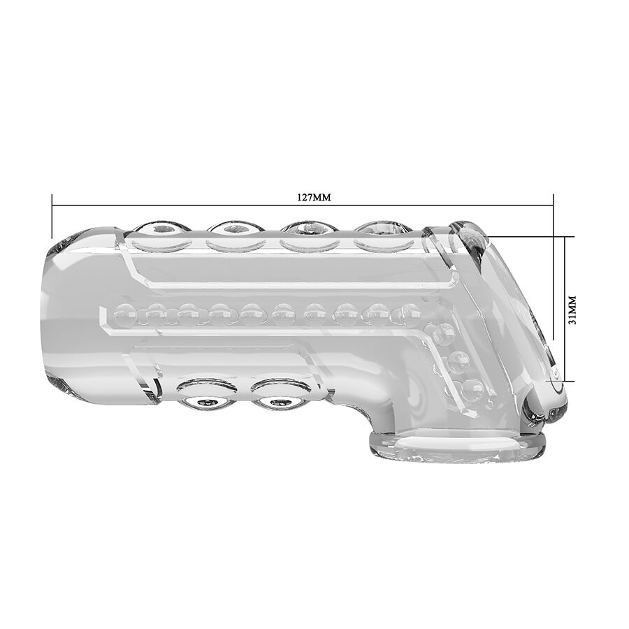 For Him-Teacă Transparentă Texturată pentru Penis-TPE, Waterproof 3 img 220251 cac52e2687cbd557005b531ab48e5756 1