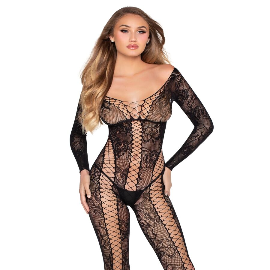 Leg Avenue Bodystockings-89369 Salopetă Plasă și Dantelă Neagră 1 img 221232 7f7c2ba03821c6cc320866a57ffb131e 1