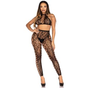 Leg Avenue Sets-89372 Top Crop și Colanți fără Șezut Negri - One 10 Leg Avenue Sets-89372 Top Crop și Colanți fără Șezut Negri - One - imagine 4